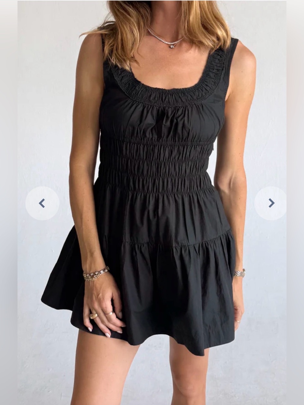 NWT Ciao Lucia Kala Black Cotton Smocked Dress size XL